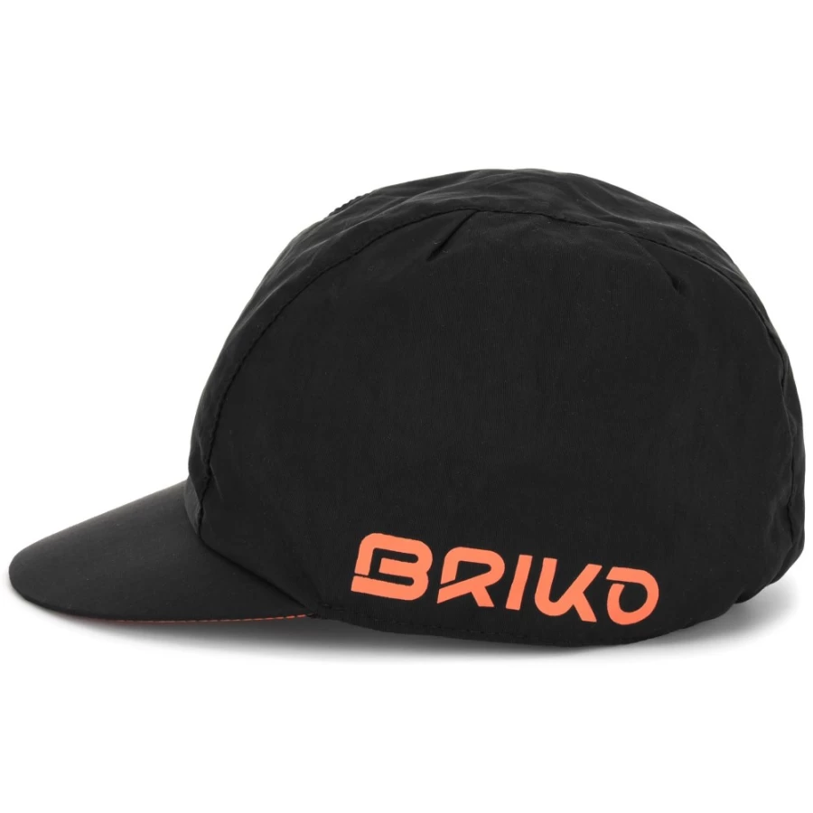 Briko Visor Cap - Black Orange Flame Cycling Hat for Men & Women